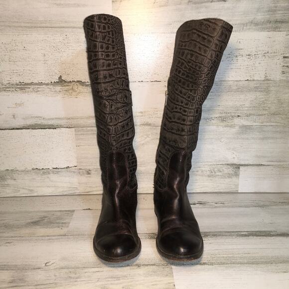 Spirit by Lucchese Bailey Riding Boot Womens 6 M Chocolate Brown Leather Tall - Picture 4 of 15